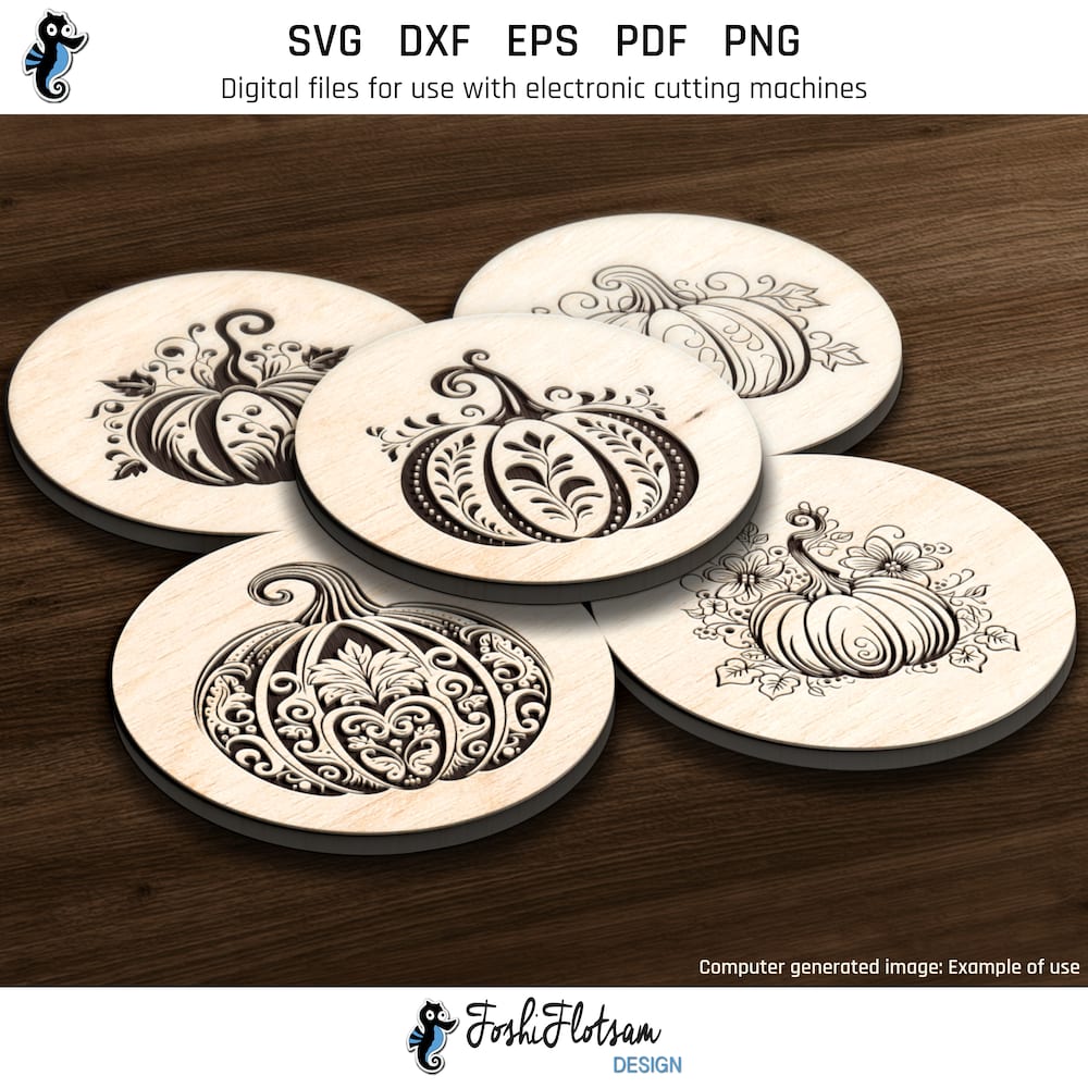 Coaster SVG - Halloween pumpkin coaster SVG bundle image 2 Second 5 of 25 Halloween pumpkin coaster SVGs included in this coaster SVG bundle.