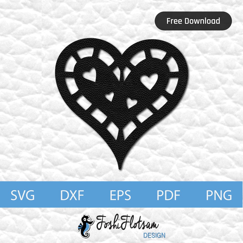Free clipart SVG - Free heart SVG clipart 2 1 heart free clipart SVG file with four smaller hearts embedded in a larger heart.