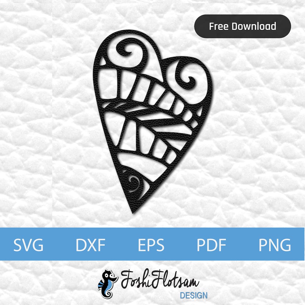 Free clipart SVG - Free heart SVG clipart 1 1 heart free clipart SVG file with an intricate design pattern.
