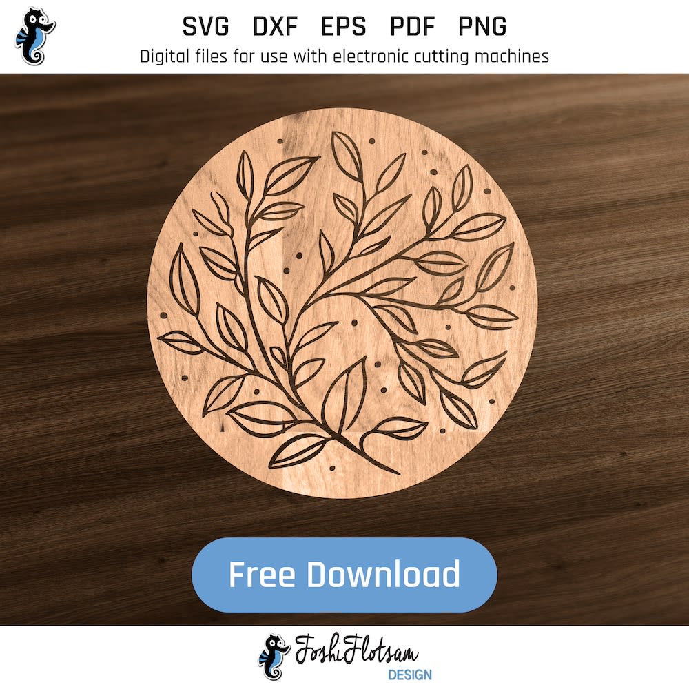 Free coaster SVG - Free plant SVG coaster design 1 1 plant free coaster SVG cut file with a plant pattern design - design image.