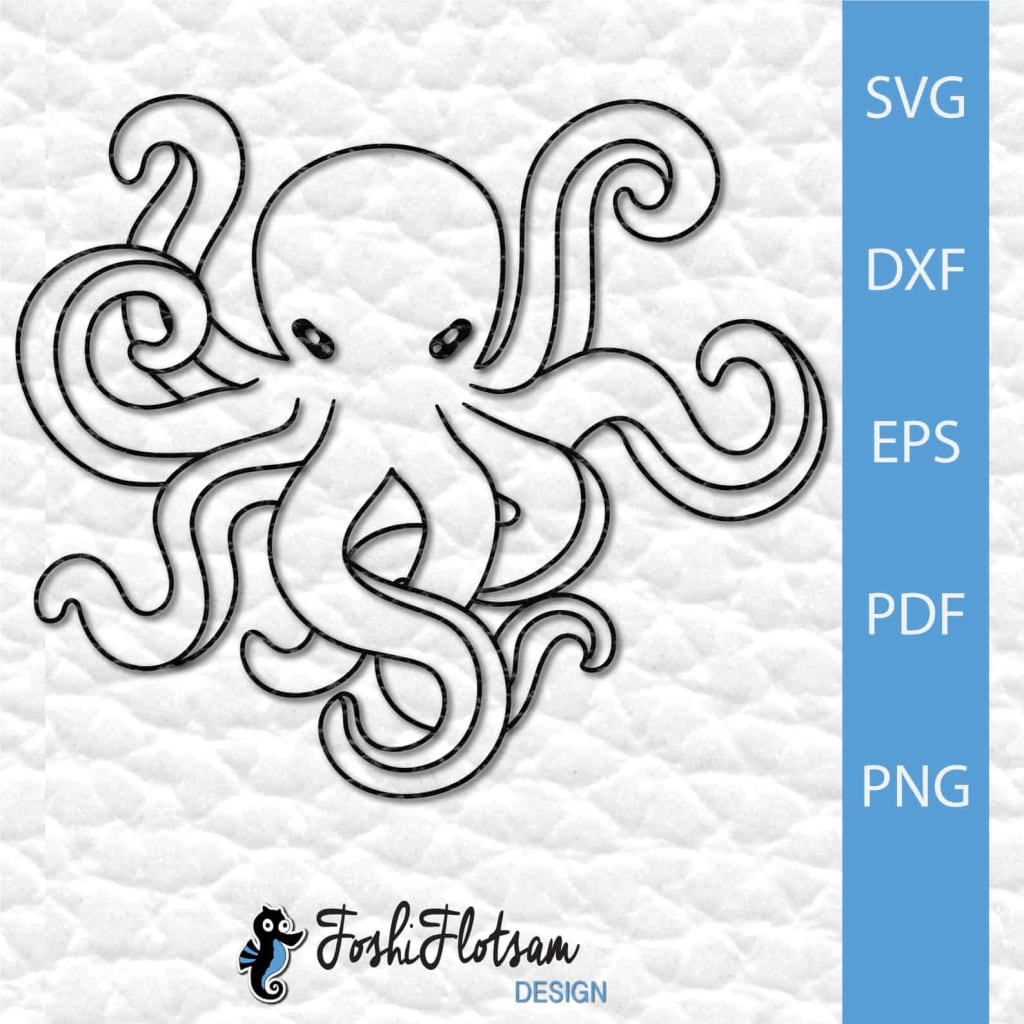 Octopus clipart SVG variation 4, with an octopus outline and no suckers.