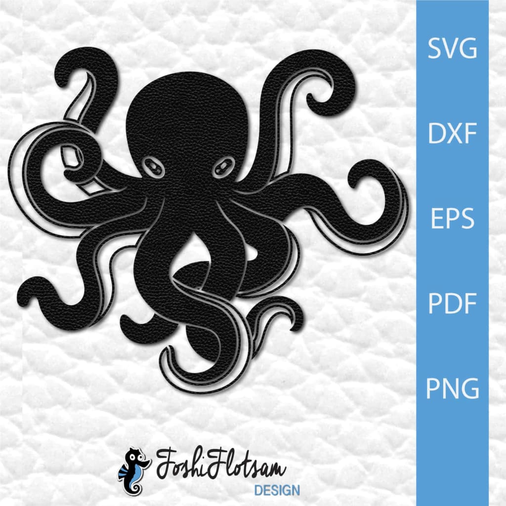 Octopus clipart SVG variation 3, with a solid octopus and no suckers.