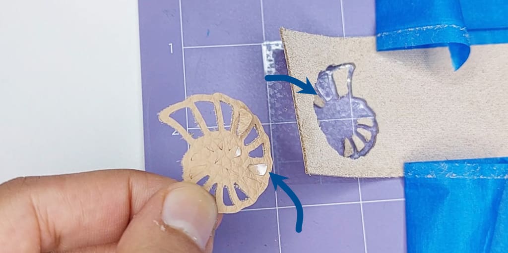Test 1 results - transfer tape Test 1 results showing that transfer tape also got cut.
