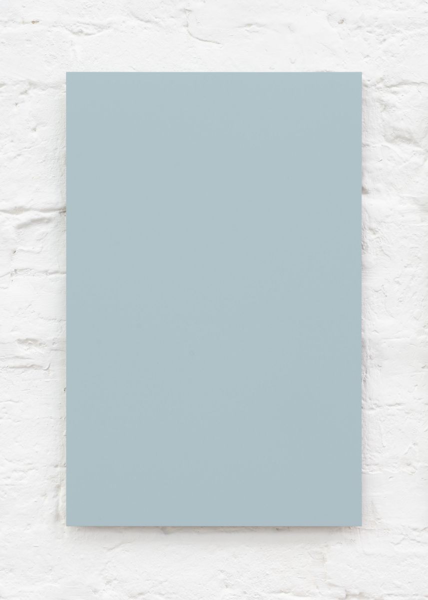 Laquer on aluminum titled 'Light Blue', 2018, from the series RAL
