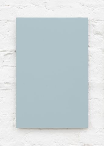 Laquer on aluminum titled 'Light Blue', 2018, from the series RAL