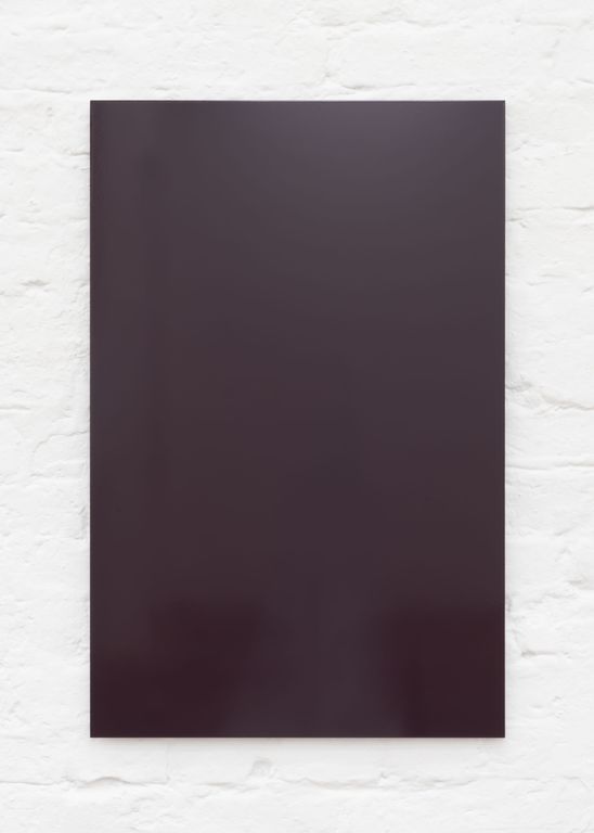 Laquer on aluminum titled 'Violet', 2018, from the series RAL