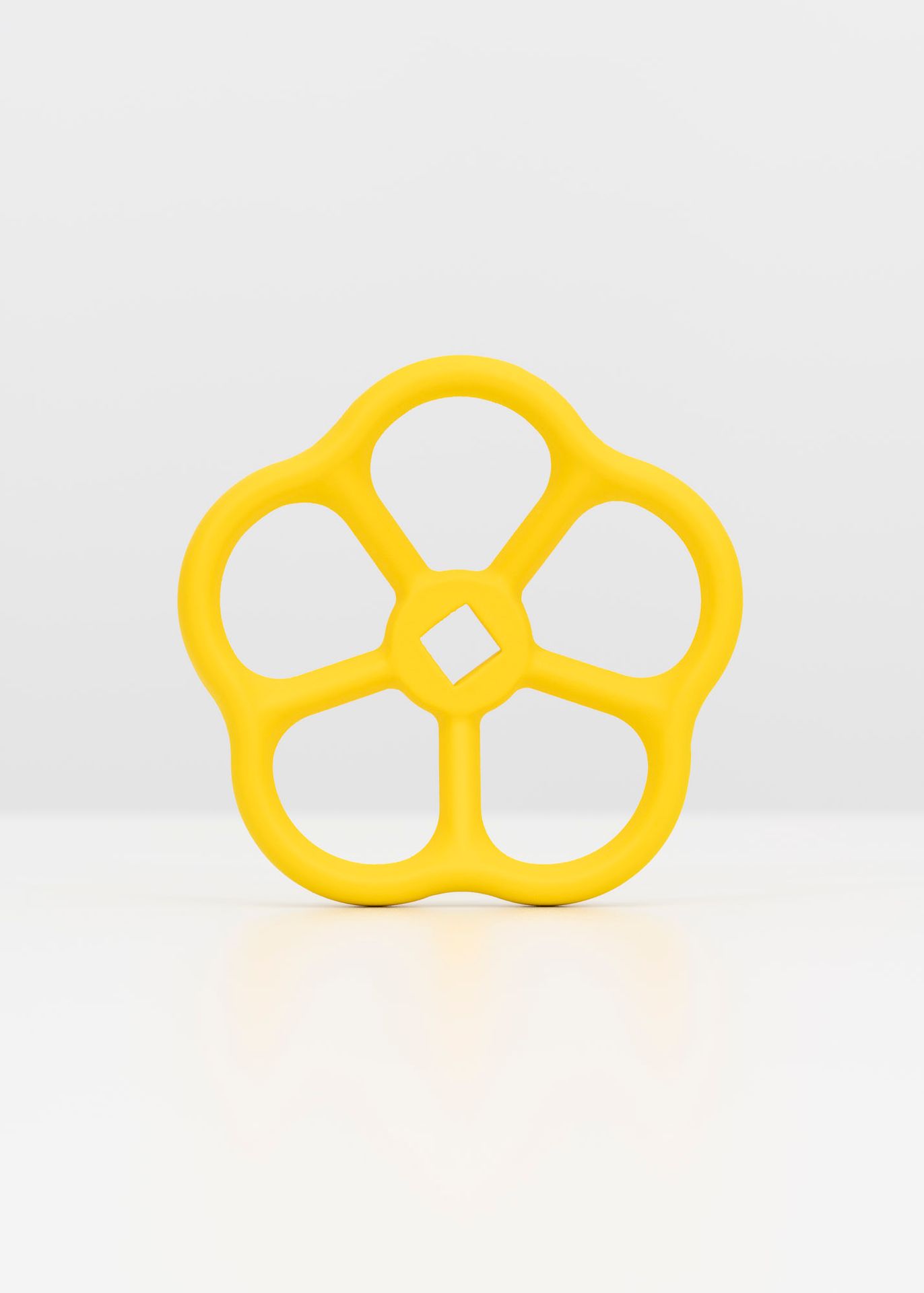 Hand Wheel (Yellow), 2022. Pigment print, 59 x 42 / 84 x 59 / 119 x 84 cm. From the series DIN – RAL painted DIN parts.