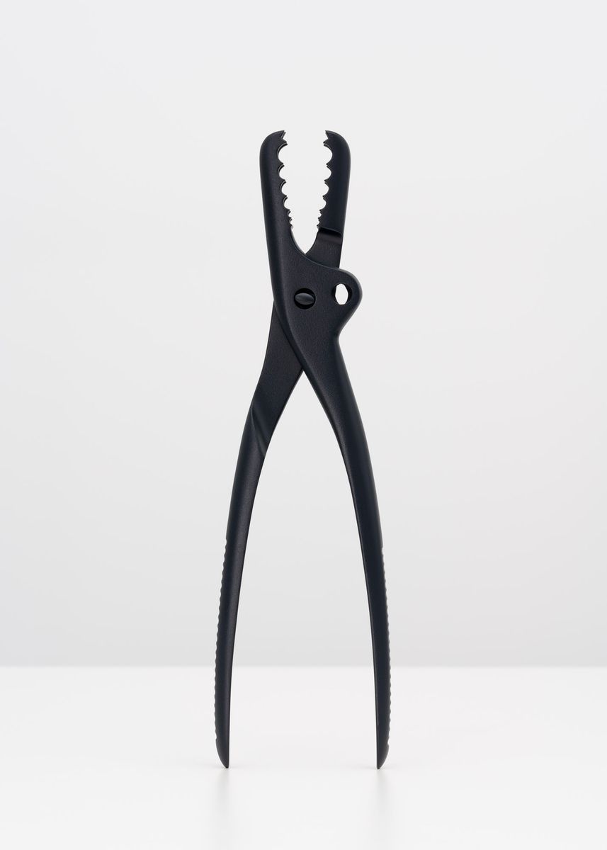 Pigment print titled 'Bone holding forceps (Black Blue)', 2021, from the series DIN