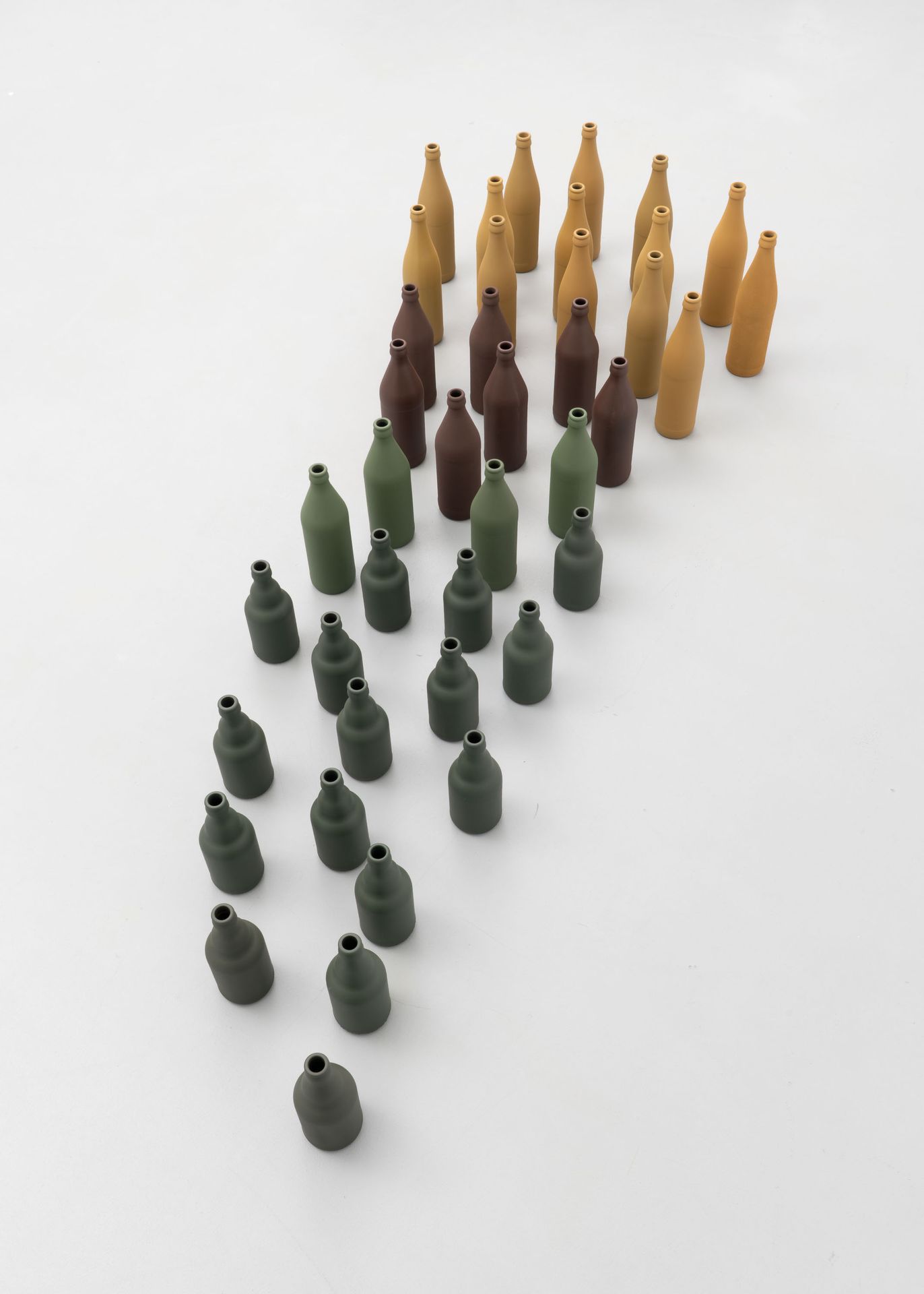 Enamel on Glass Bottles titled 'The pack (das Rudel)', 2023