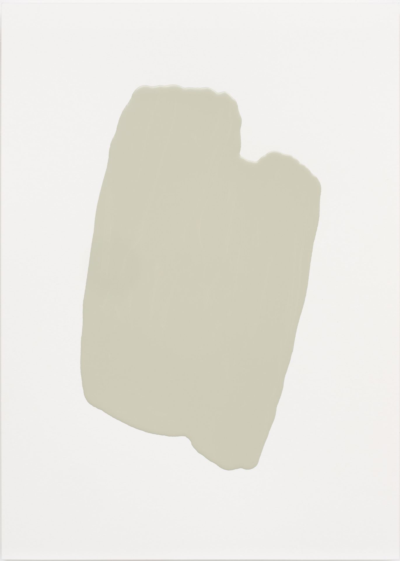 Chrome Grey 0219, 2025. Enamel on screen-print paper, 35 x 25 cm.