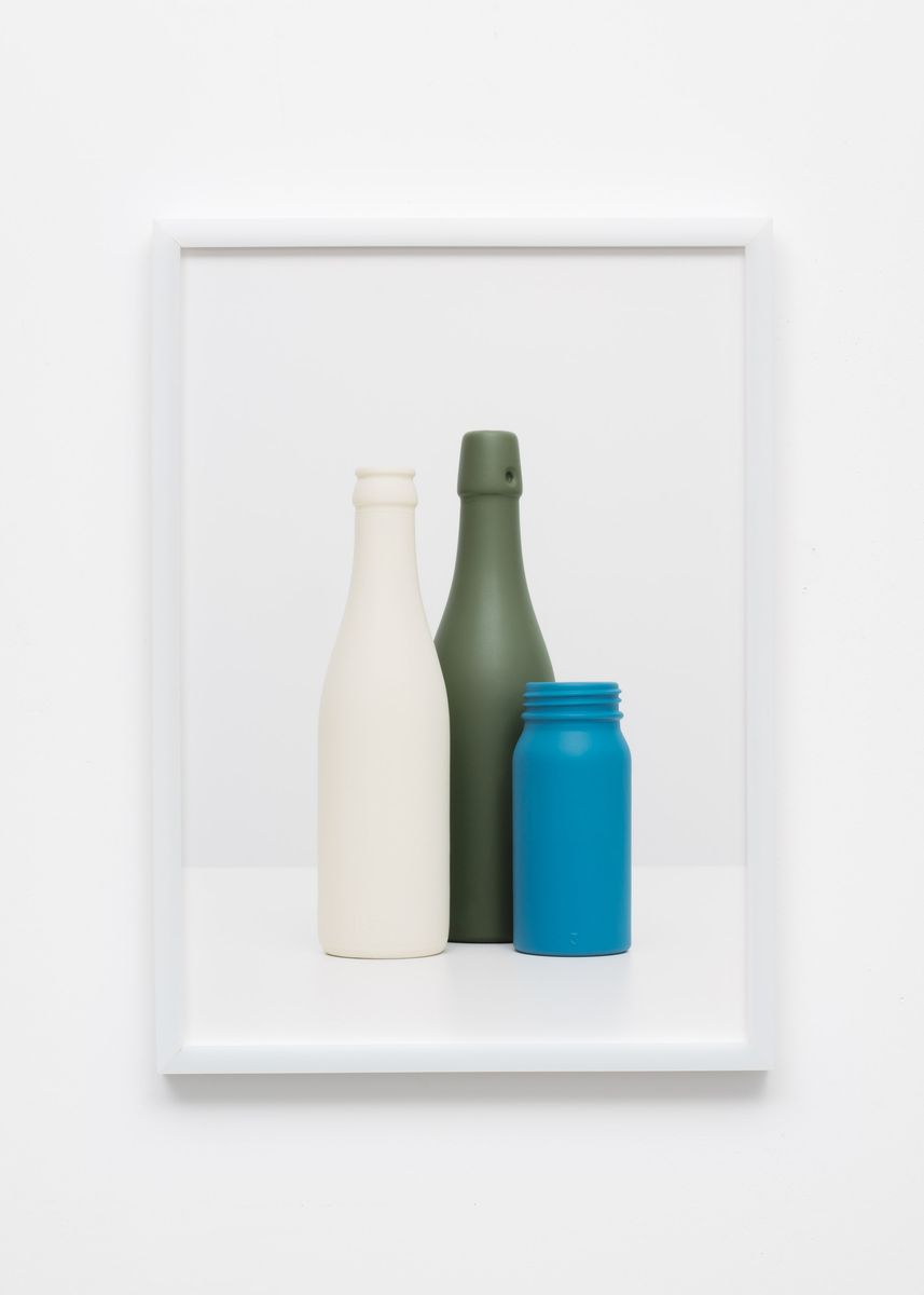 Dauermilch (Alabaster White, Olive Green, Riviera Blue), 2025. Pigment print, 59 × 42 / 84 × 59 / 119 × 84 cm. From the series TGL – GDR Standards and Colors. - Detail 1
