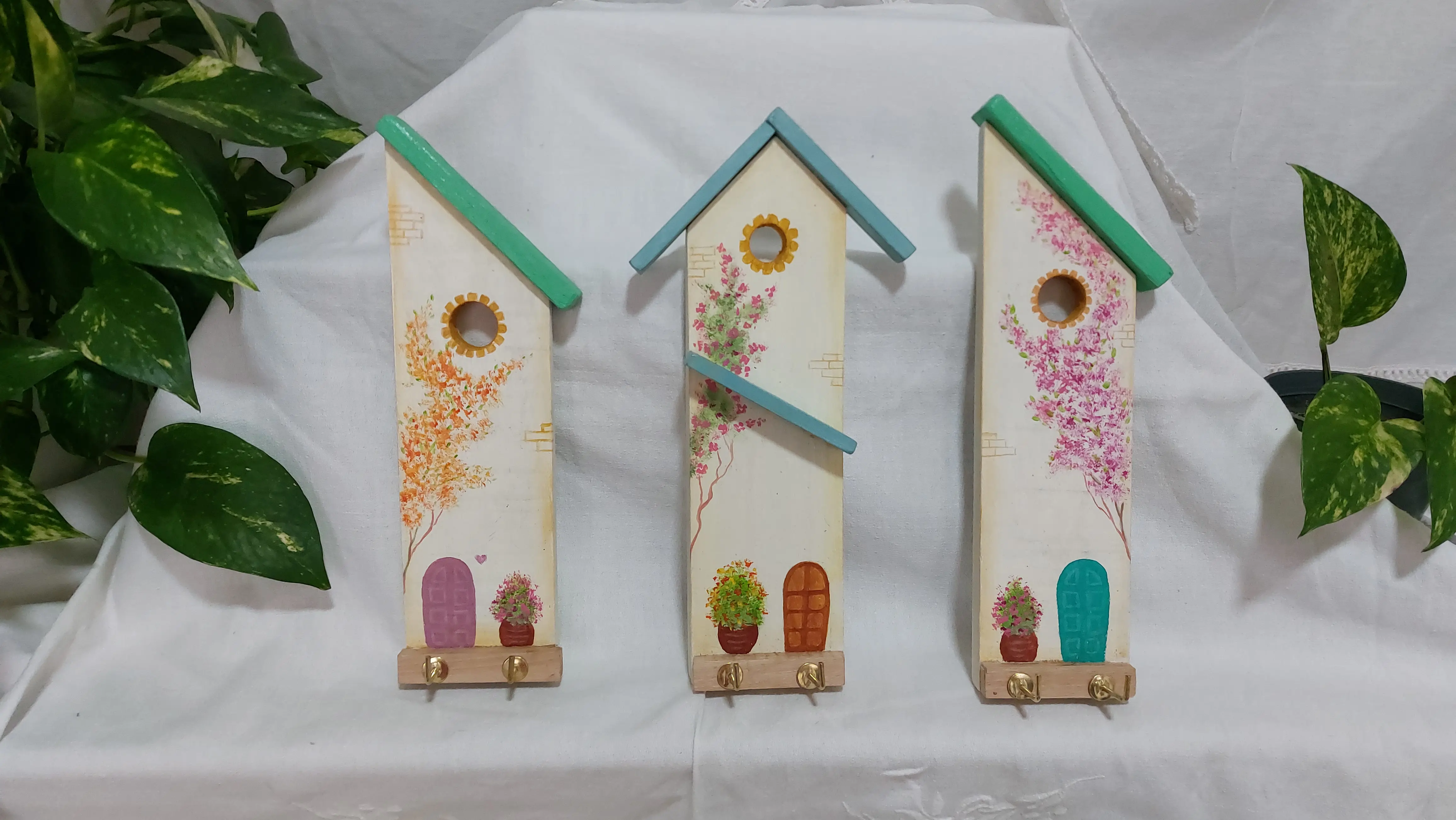 Casitas decorativas porta llaves