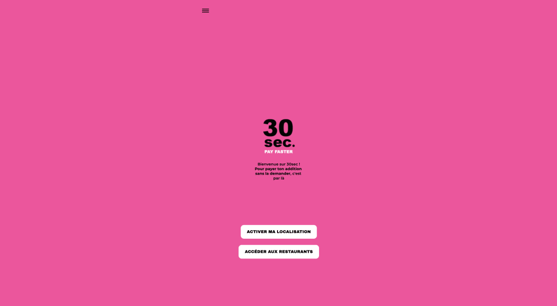 Big Mamma – 30sec – Page d'accueil de l'application