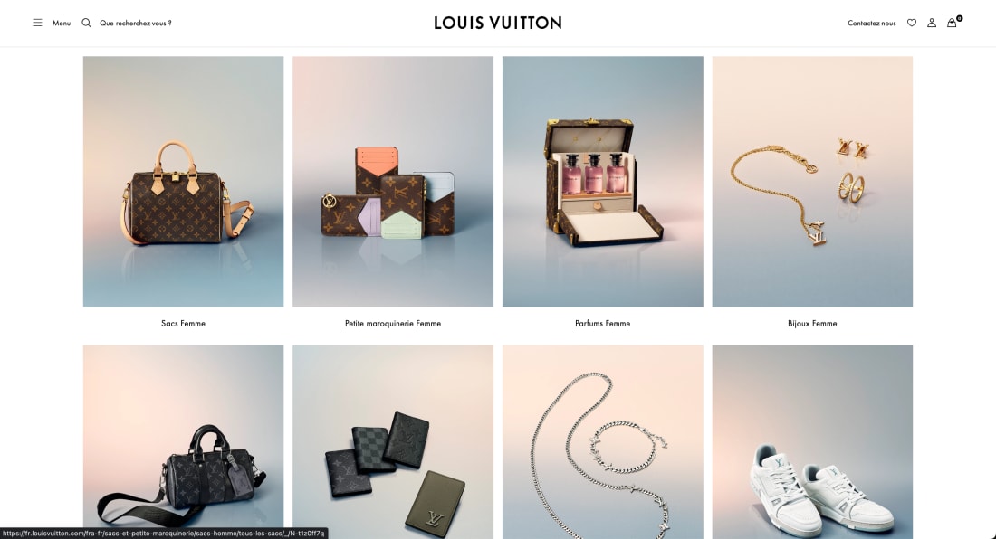 Louis Vuitton – Page d'accueil
