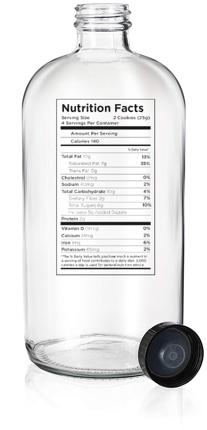 Bottle nutrition label