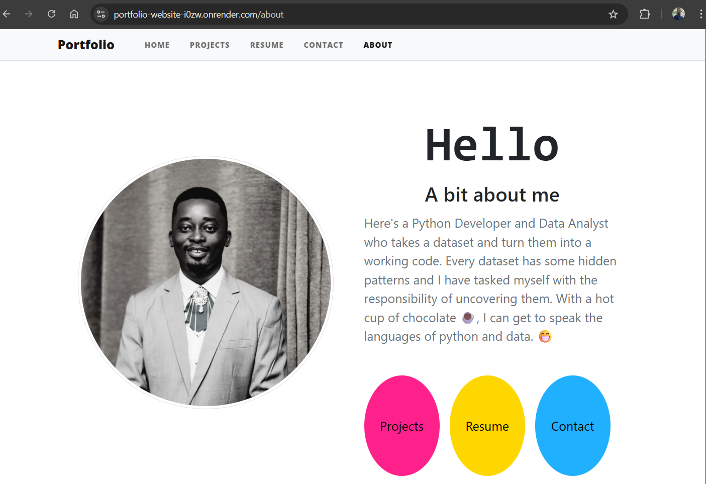 About Me Page