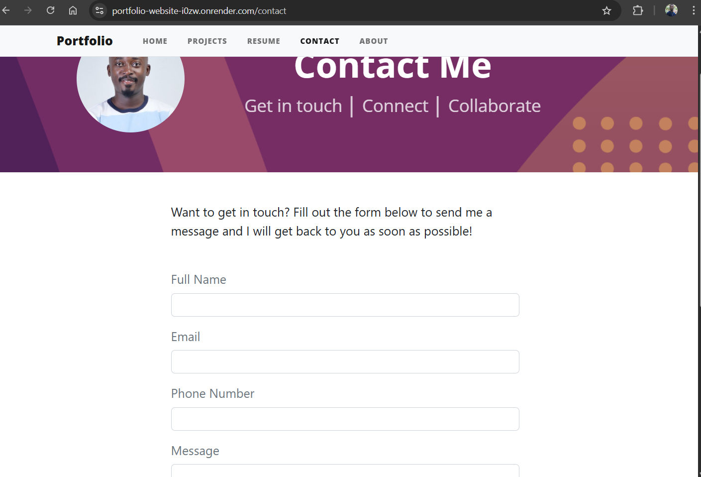 Contact Form Page