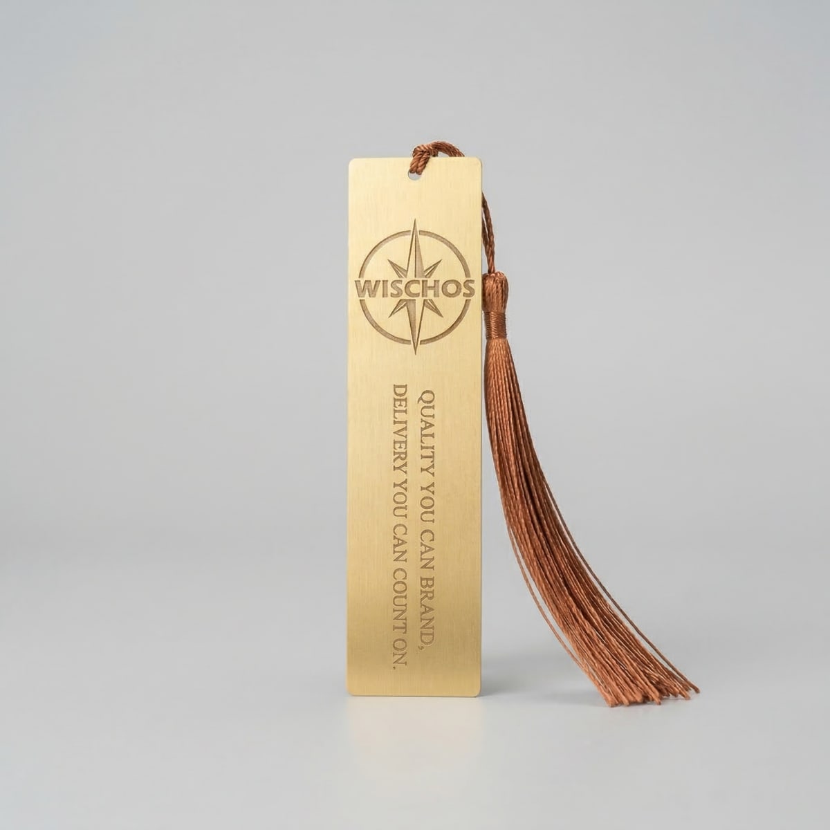 Wischos Gift - Precision Custom Metal Bookmark - Brass - Custom Corporate Gift