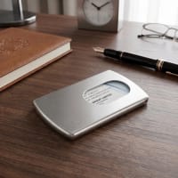 Slim Push Stainless Steel Business Card Case - view 6