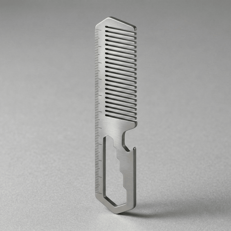 Wischos Gift - Titanium Anti-Static Beard & EDC Comb Multi-Tool - EDC Accessories Corporate Gift