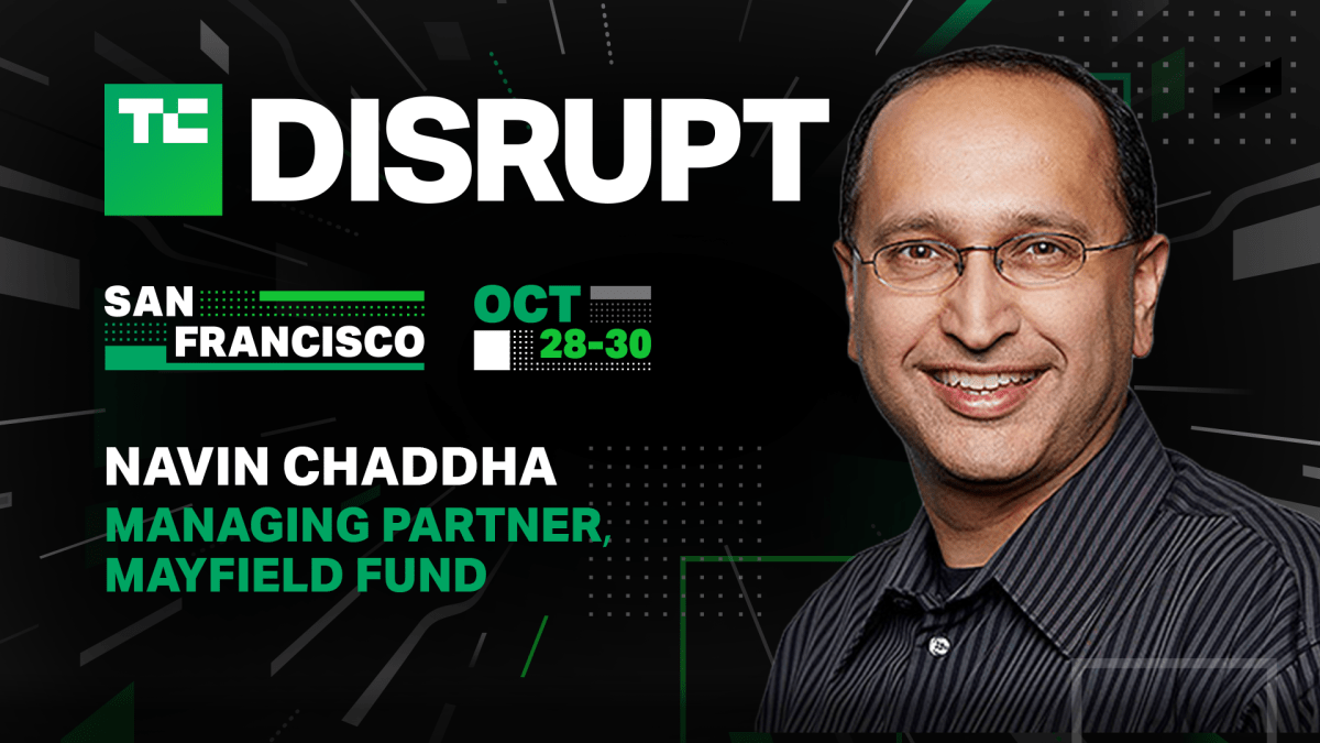 Cover Image for Navin Chaddha de Mayfield estará presente en TechCrunch Disrupt 2024.