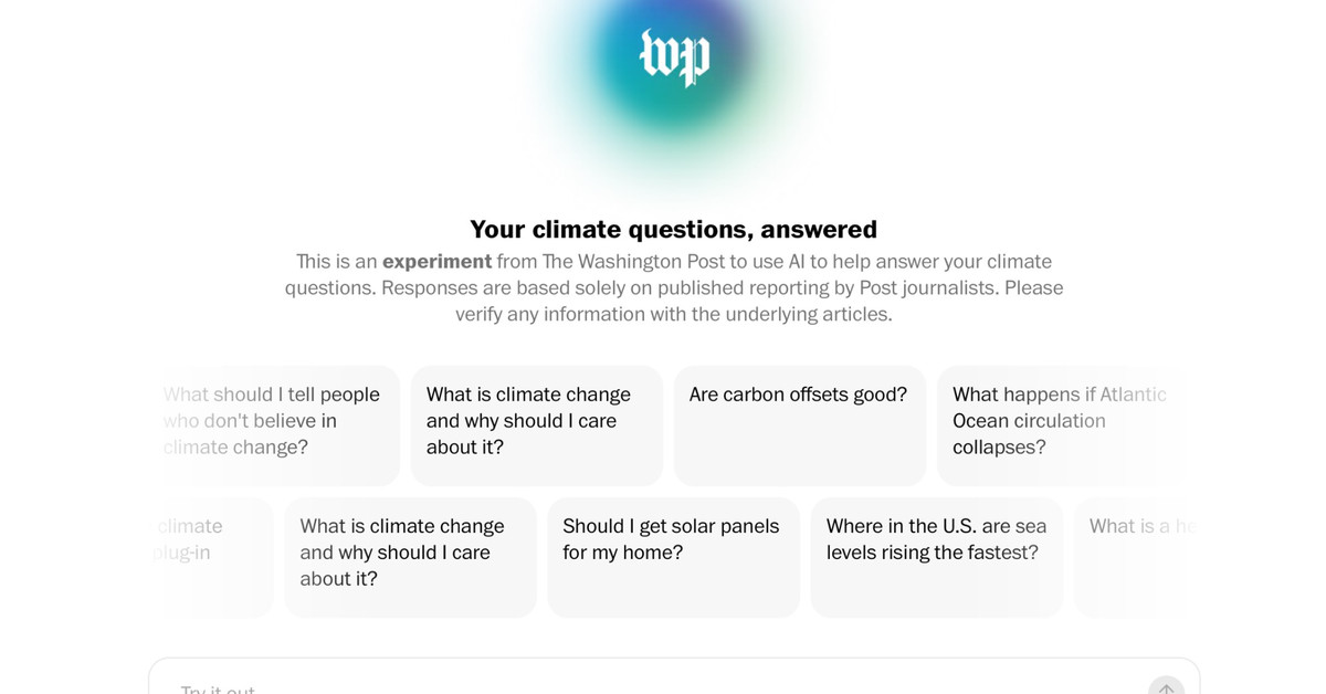 Cover Image for El periódico elaboró un chatbot de inteligencia artificial para preguntas sobre cambio climático