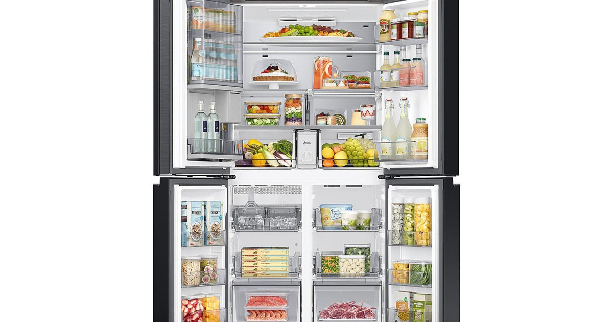 Cover Image for El refrigerador Bespoke de cuatro puertas de Samsung tiene un descuento de más de 2,000 dólares.