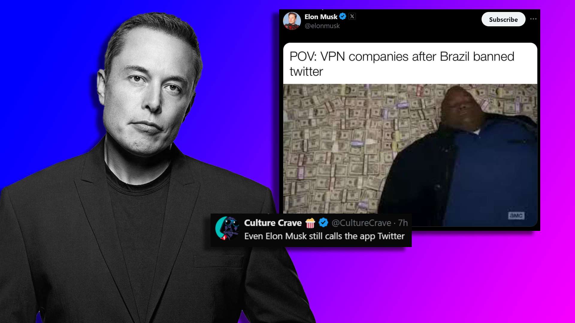 Cover Image for En medio de la prohibición de Twitter en Brasil, una publicación de Elon Musk sobre X como Twitter divierte a los usuarios de internet.