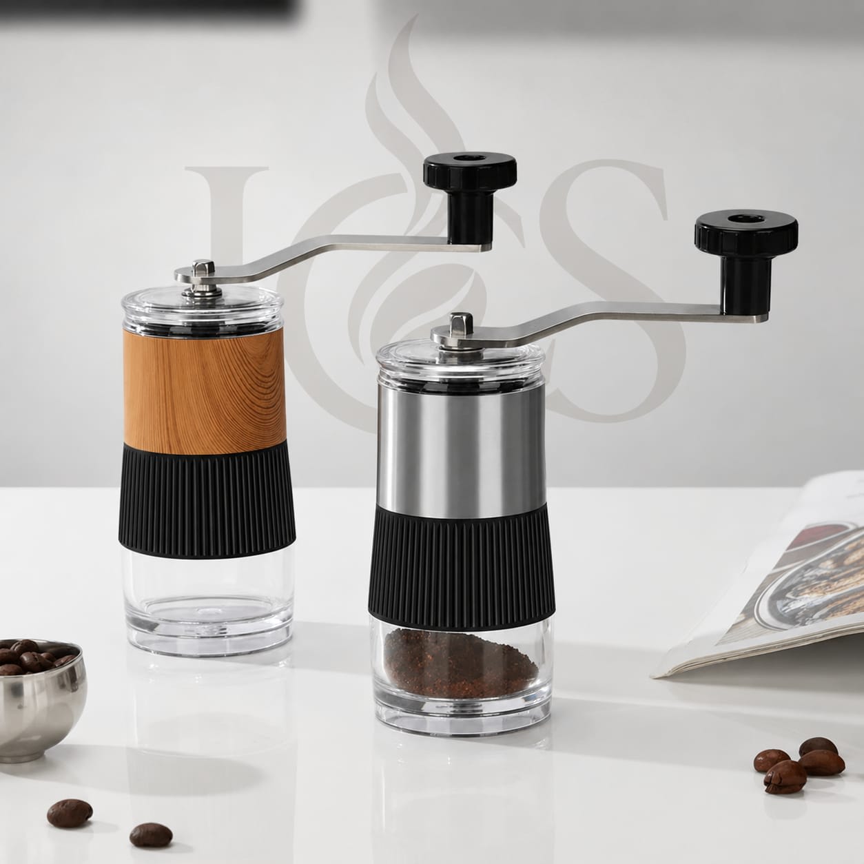 Moulin à café manuel et portable en acier inoxydable