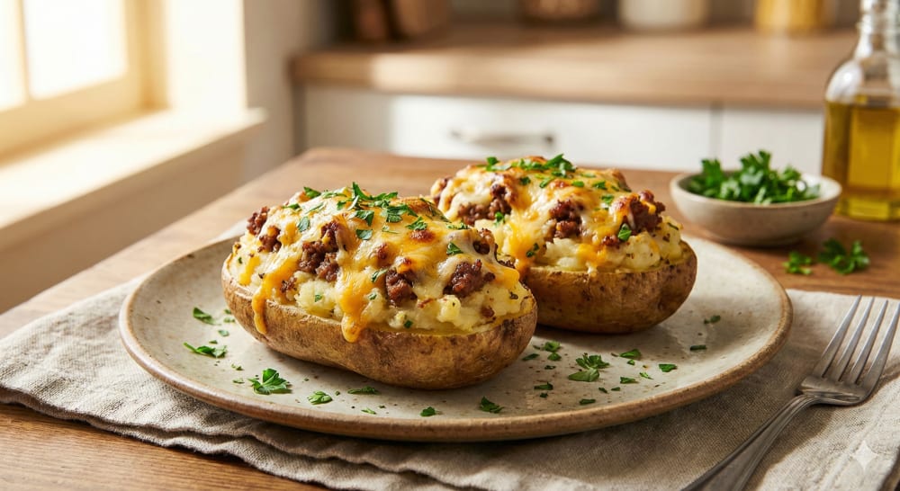 Patatas Rellenas de Carne y Queso