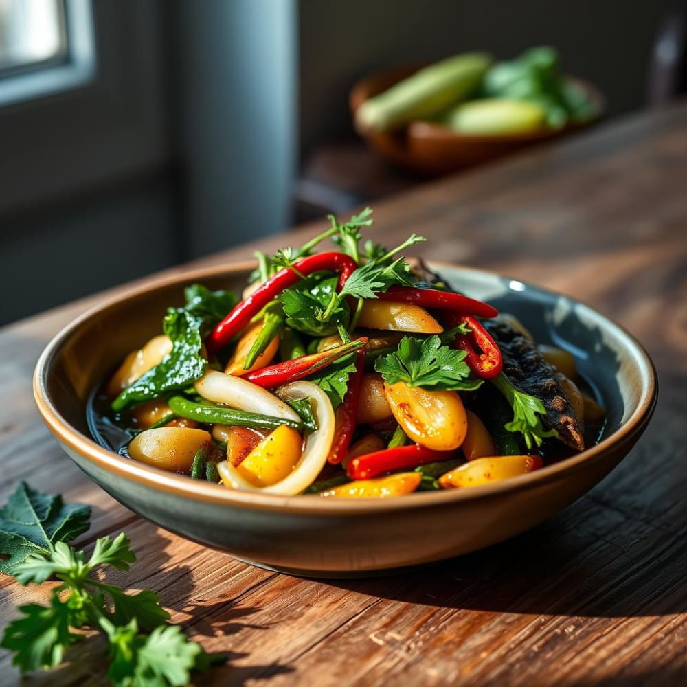 Guiso de Acelgas con Cebolla y Chile Serrano