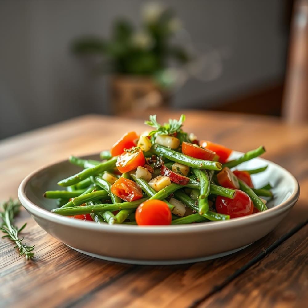 Ensalada de Ejotes con Aderezo de Mostaza Ligera