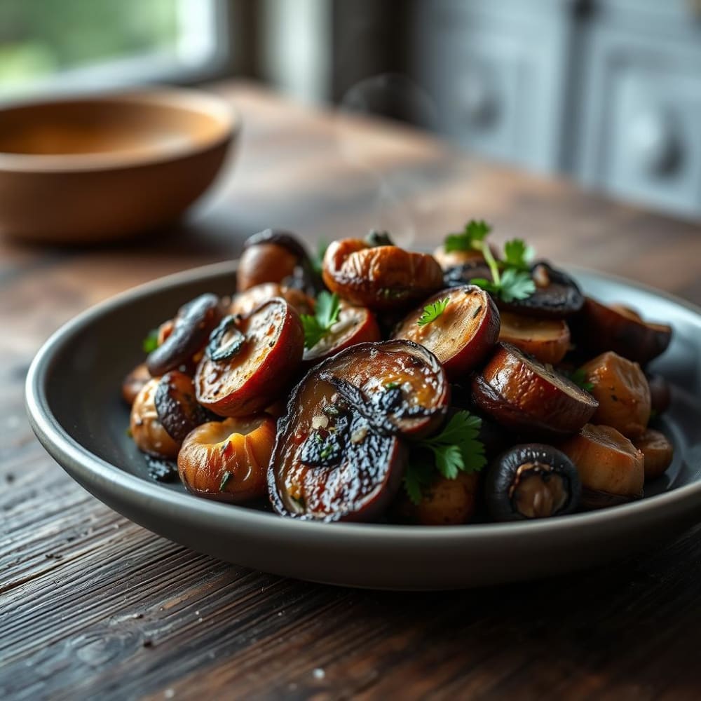 Hongos de Monte Asados con Ajo y Perejil