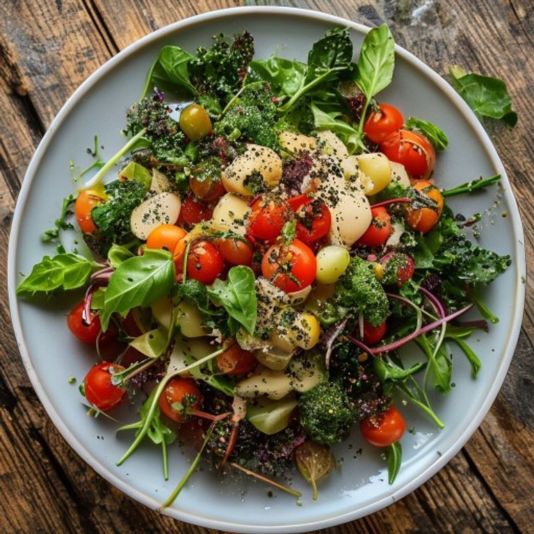 Ensalada de Quelites con Tomate Verde Crudo