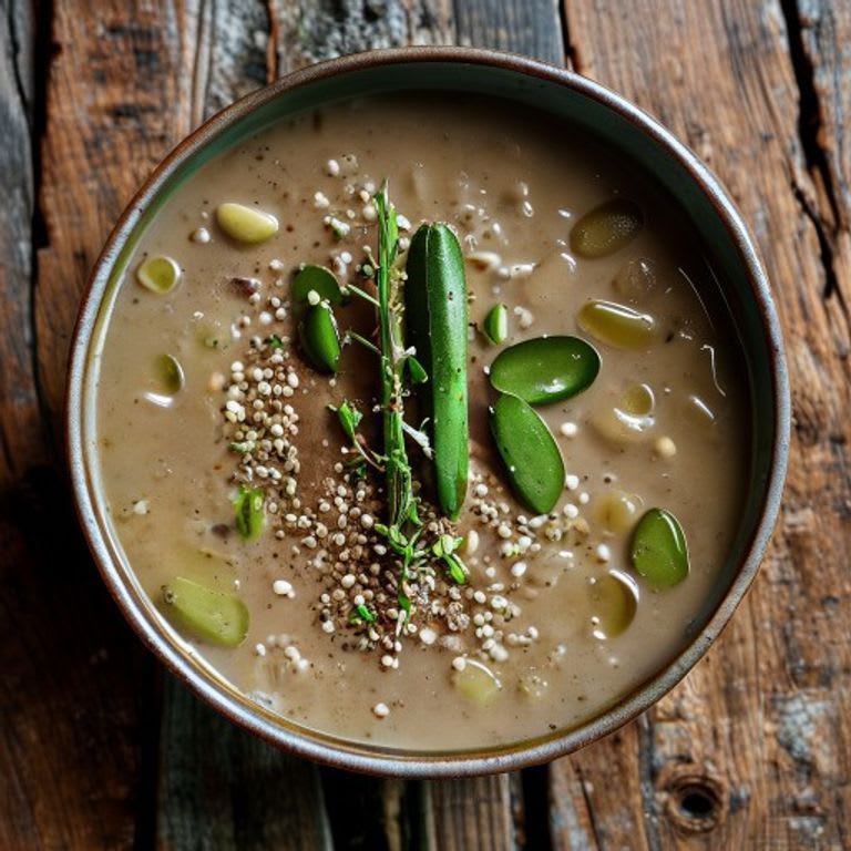 Sopa de Haba Seca con Nopales Picados