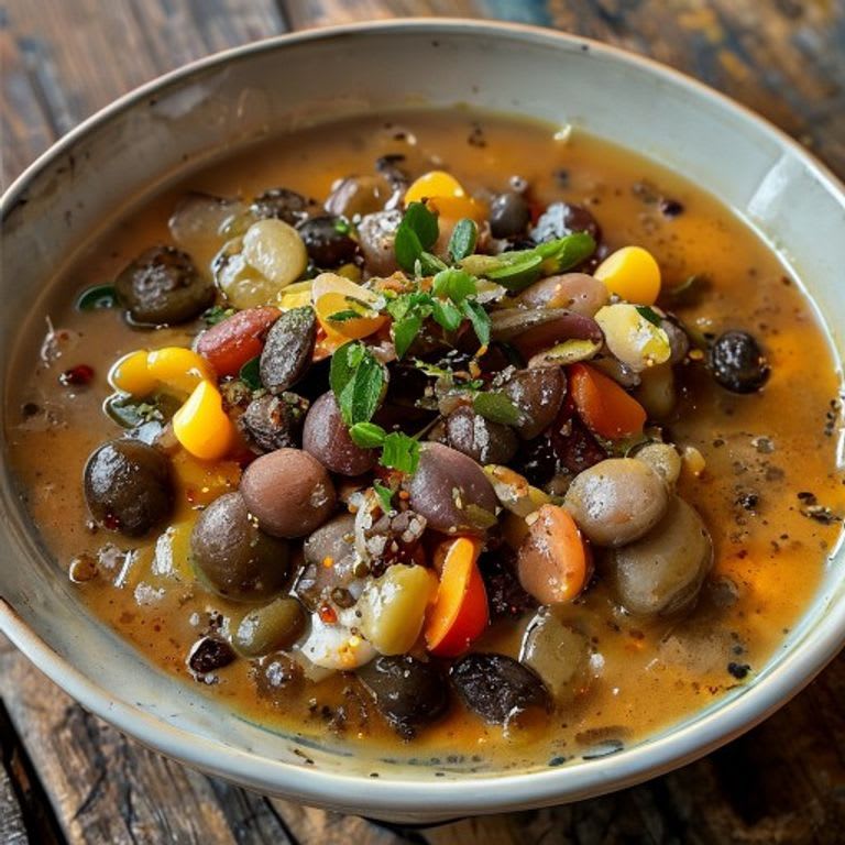 Frijoles Bayos Machacados con Caldo de Cocción
