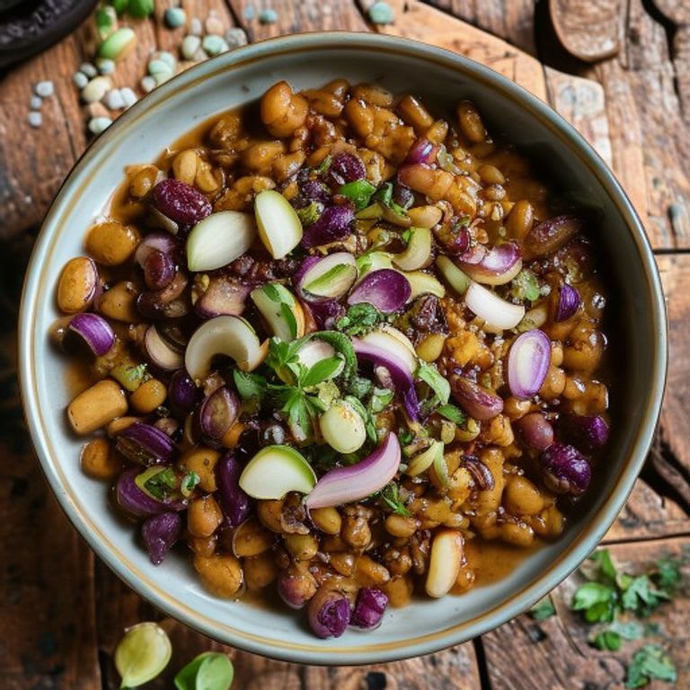 Frijoles Refritos Saludables con Cebolla Asada