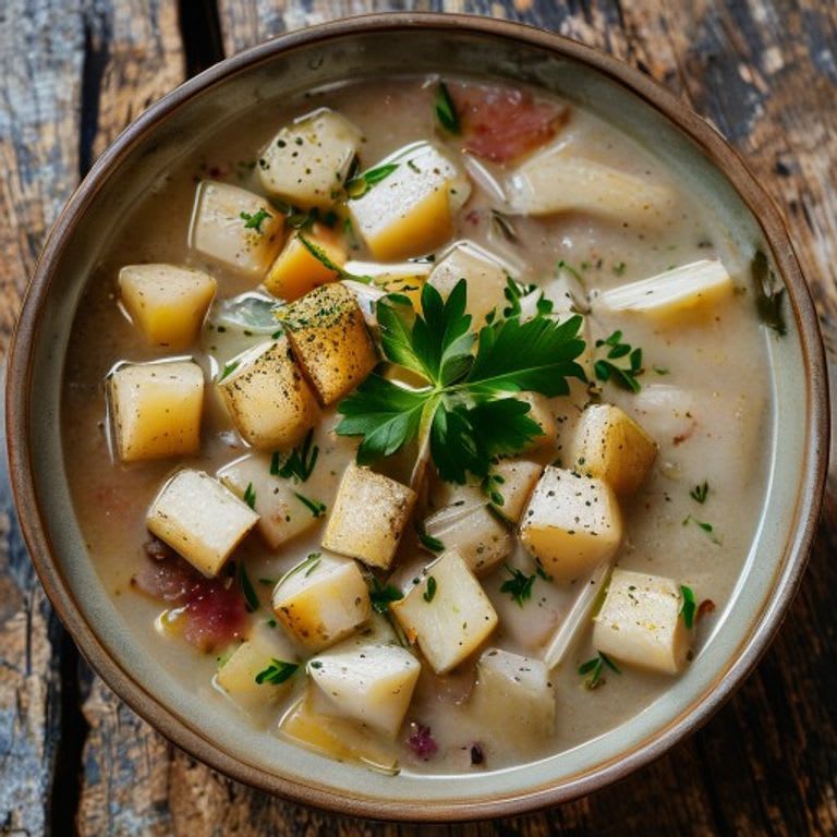 Caldo de Habas Blancas con Papa y Perejil