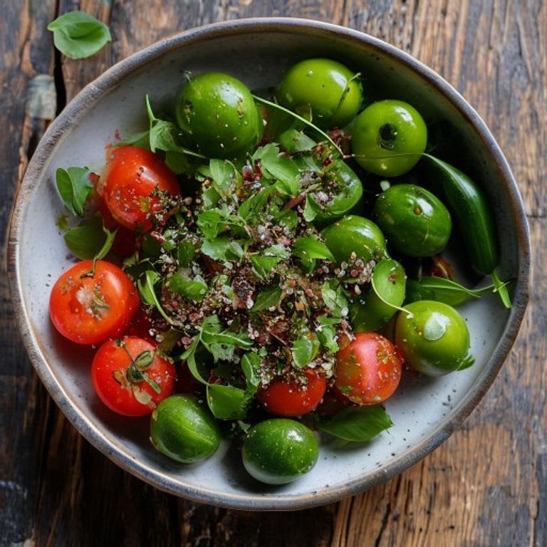 Salsa verde cruda de tomate verde y cilantro