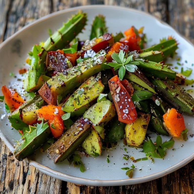 Ensalada de nopales asados con orégano y sal de grano