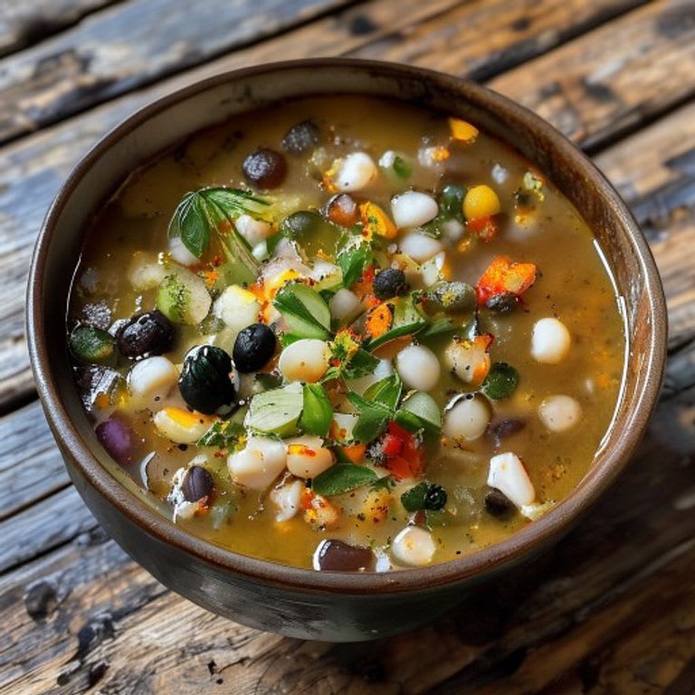 Sopa de calabacita criolla con flor de calabaza