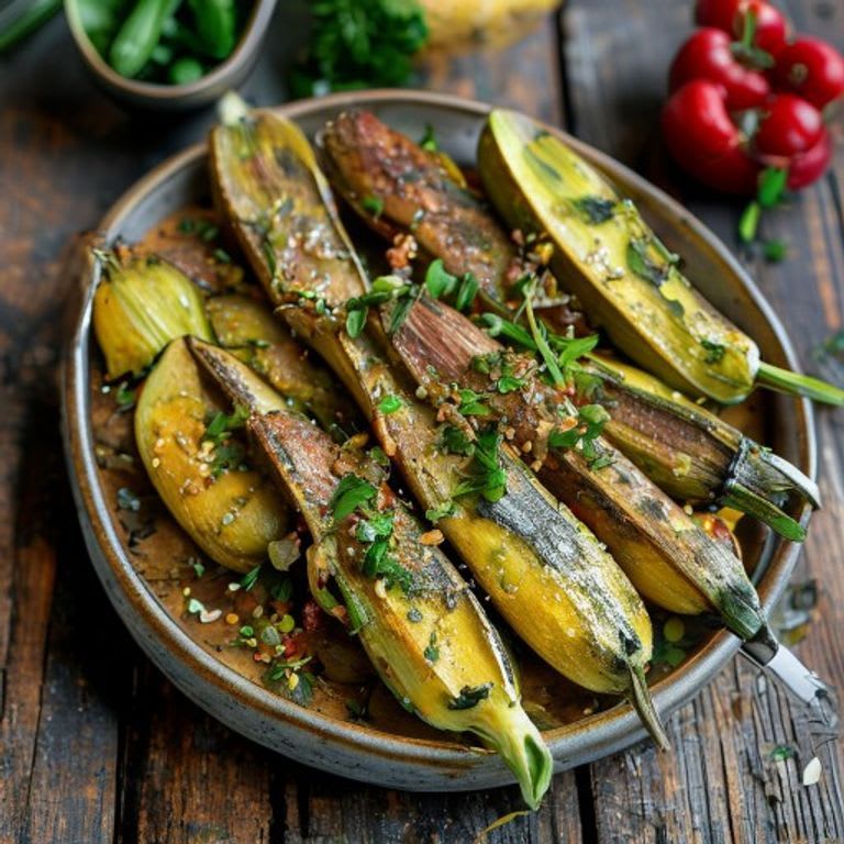 Calabacitas Rellenas de Jardinera al Horno