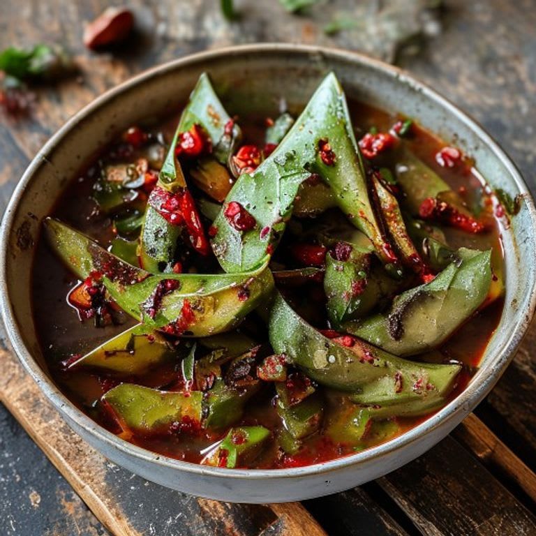 Nopales Navegantes en Caldo de Chile Guajillo