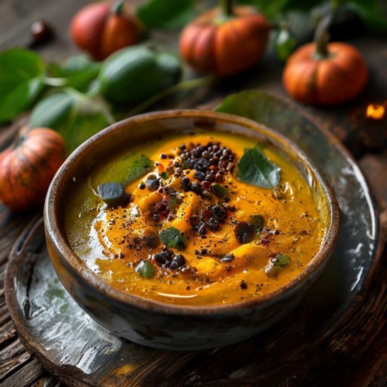 Puré de calabaza criolla rústico con pimienta