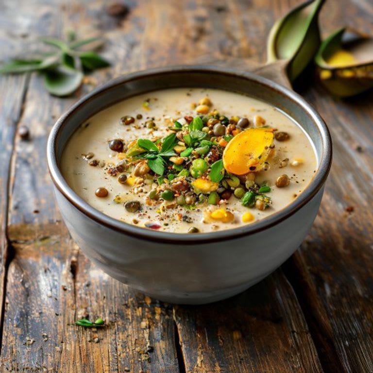 Sopa de garbanzo con calabacita y comino