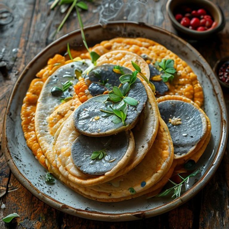 Tortillas de maíz nixtamalizado azul hechas a mano