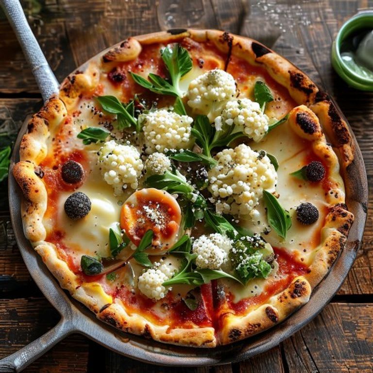 Masa de pizza de coliflor y harina de avena