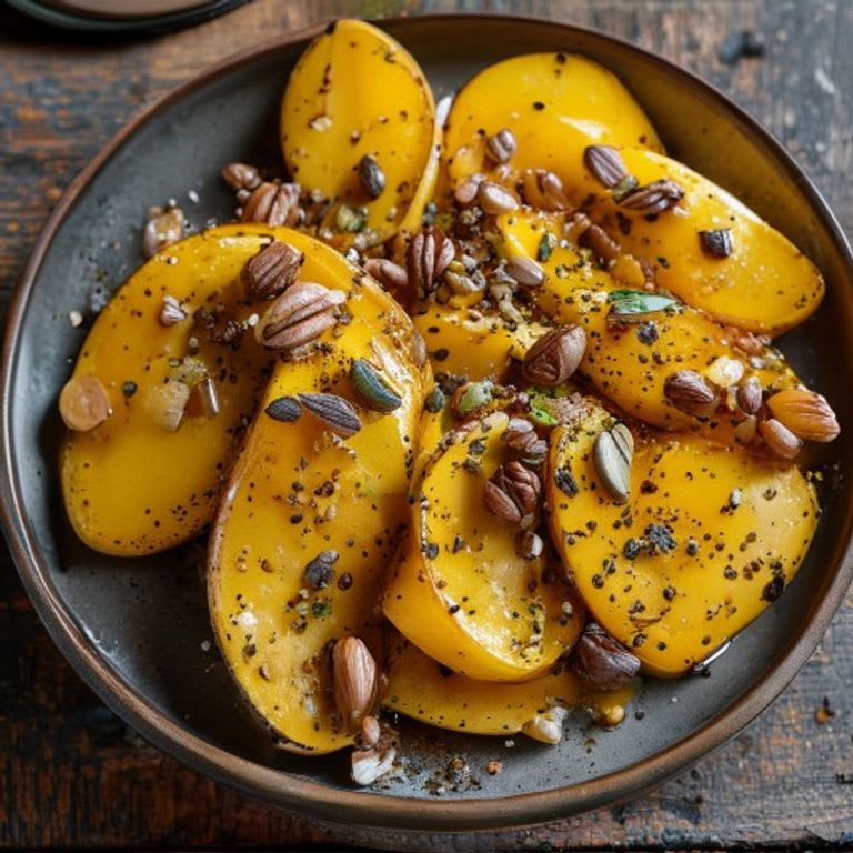 Camote amarillo horneado con canela y nuez