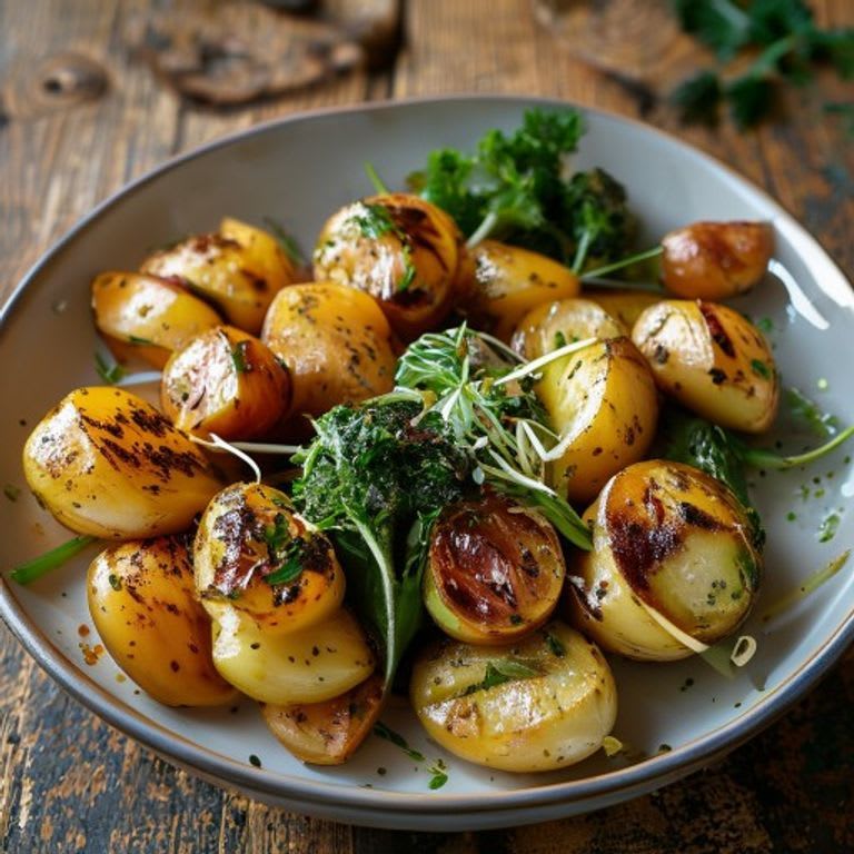Papas asadas rellenas de verduras al vapor