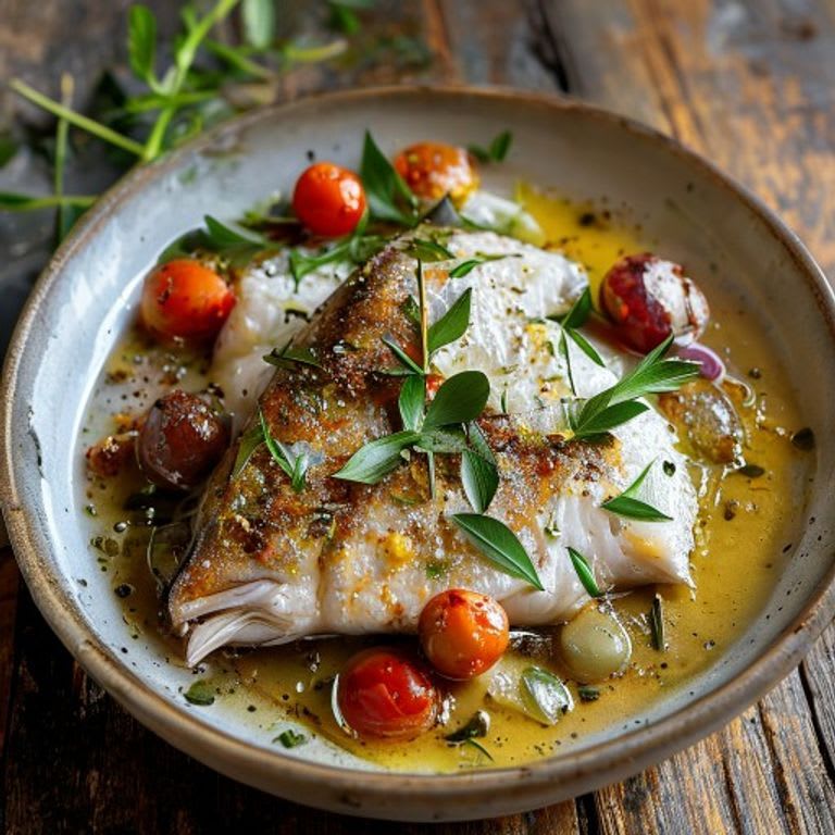 Filete de Pescado al Mojo de Ajo Ligero